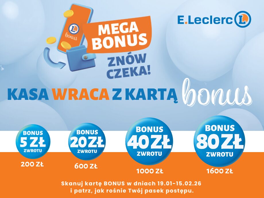 Kasa wraca z bonus